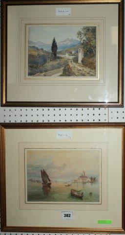 Princess Beatrice watercolour and watercolour of Venice